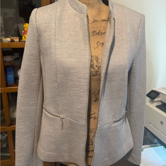 Tommy Hilfiger Women's Zip-Up Moto Jacket, Grey, 10 - Picture 1 of 4